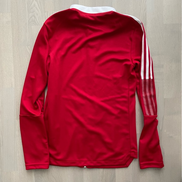 Adidas Three Stripe Red Track Jacket made w/ some recycled materials - Picture 7 of 9